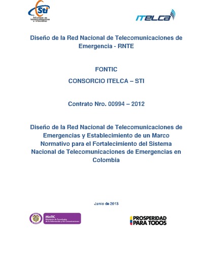 Diseño de la Red Nacional de Telecomunicaciones de Emergencias Diseño de la Red Nacional de Telecomunicaciones de Emergencias