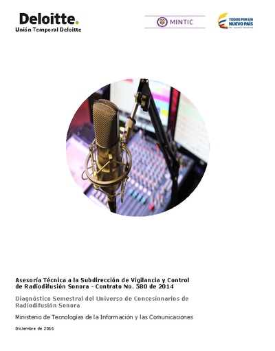 Diagnóstico Concesionarios Radiodifusión Sonora Jun. 2016 Diagnóstico Concesionarios Radiodifusión Sonora Jun. 2016