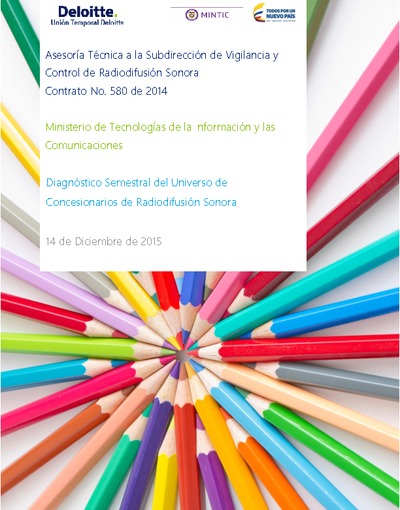 Diagnóstico Concesionarios Radiodifusión Sonora Dic. 2015 Diagnóstico Concesionarios Radiodifusión Sonora Dic. 2015