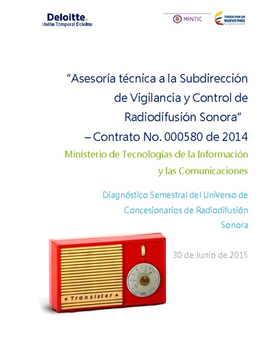 Diagnóstico Concesionarios Radiodifusión Sonora Dic. 2015 Diagnóstico Concesionarios Radiodifusión Sonora Dic. 2015