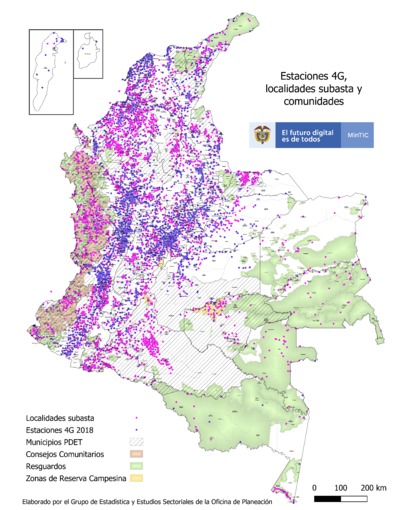 Estaciones 4G, localidades subasta y comunidades