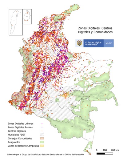 Zonas Digitales, Centros Digitales y Comunidades